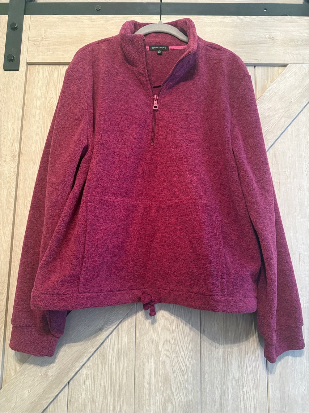Beyond Yoga Heathered Plum Half-Zip Pullover